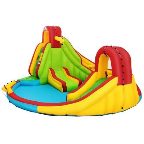 Costway Residential Bouncers Kids Inflatable Water Slide Park with Climbing Wall and Pool by Costway