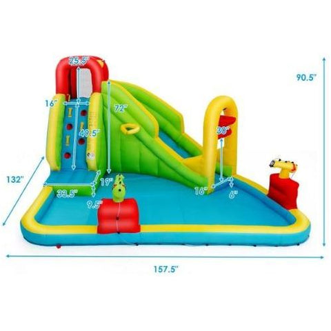 Costway Residential Bouncers Outdoor Inflatable Water Bounce House with 480W Blower by Costway 6513571433176 65810942 Outdoor Inflatable Water Bounce House 480W Blower Costway SKU 65810942