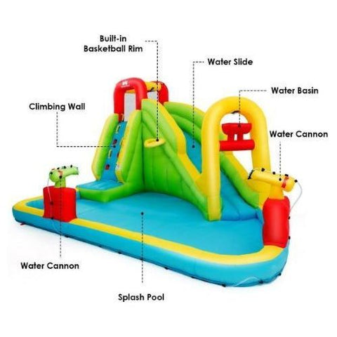 Costway Residential Bouncers Outdoor Inflatable Water Bounce House with 480W Blower by Costway 6513571433176 65810942 Outdoor Inflatable Water Bounce House 480W Blower Costway SKU 65810942