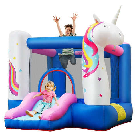 Costway Residential Bouncers Slide Bouncer Inflatable Jumping Castle Basketball Game Without Blower by Costway 787446083988 80157496 Slide Bouncer Inflatable Jumping Castle Basketball Game Without Blower