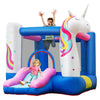 Image of Costway Residential Bouncers Slide Bouncer Inflatable Jumping Castle Basketball Game Without Blower by Costway 787446083988 80157496 Slide Bouncer Inflatable Jumping Castle Basketball Game Without Blower