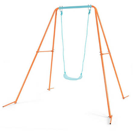 Costway Swing Sets & Playsets Orange Outdoor Kids Swing Set with Heavy Duty Metal A-Frame and Ground Stakes by Costway 781880282631 02813565