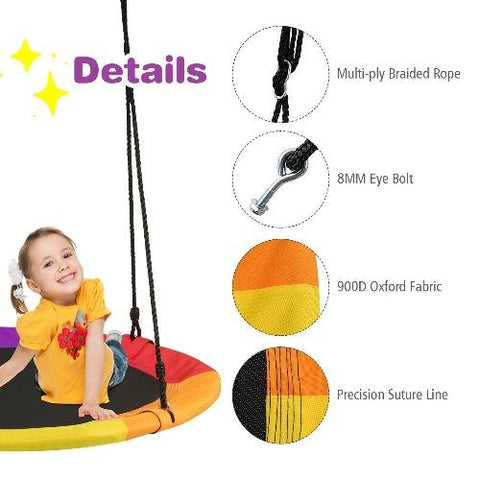 Costway Swings & Play Sets 40" 770 lbs Flying Saucer Tree Swing Kids Gift with 2 Tree Hanging Straps by Costway 40" 770 lbs Flying Saucer Tree Swing Kids Tree Hanging Straps Costway