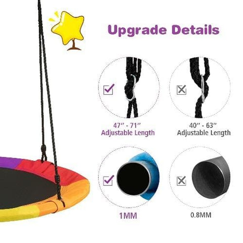 Costway Swings & Play Sets 40" 770 lbs Flying Saucer Tree Swing Kids Gift with 2 Tree Hanging Straps by Costway 40" 770 lbs Flying Saucer Tree Swing Kids Tree Hanging Straps Costway