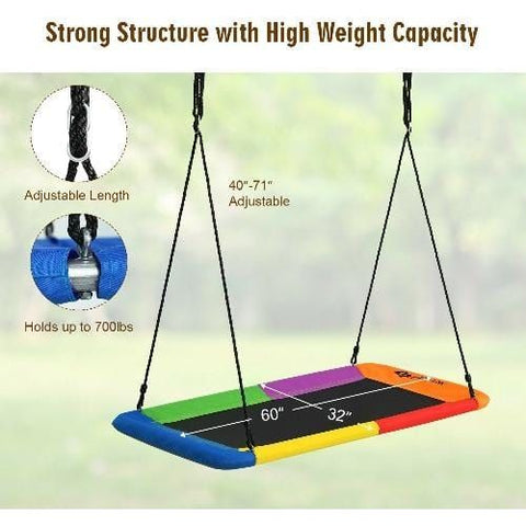 Costway Swings & Play Sets 60" Platform Tree Swing Outdoor with 2 Hanging Straps by Costway