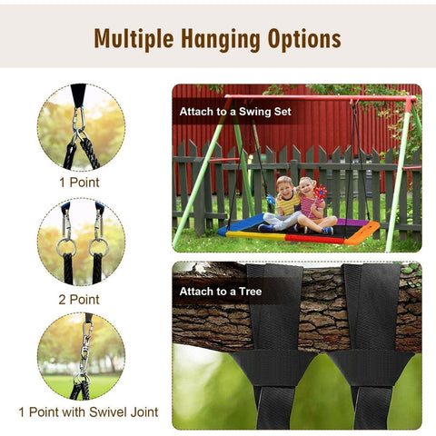 Costway Swings & Play Sets 60" Platform Tree Swing Outdoor with 2 Hanging Straps by Costway