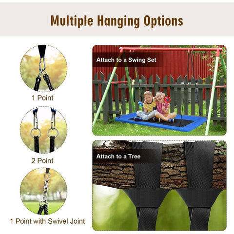 Costway Swings & Play Sets 60" Platform Tree Swing Outdoor with 2 Hanging Straps by Costway