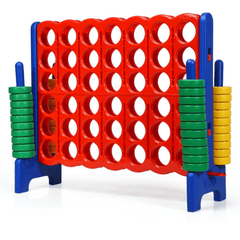 Jumbo 4-to-Score Giant Game Set with 42 Jumbo Rings & Quick-Release Slider by Costway