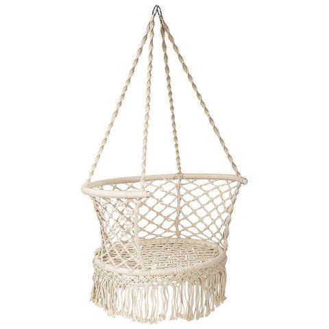 Costway Swings & Play Sets Hanging Hammock Chair Macrame Swing Hand Woven Cotton Backrest by Costway Hanging Hammock Chair Macrame Swing Hand Woven Cotton Backrest Costway