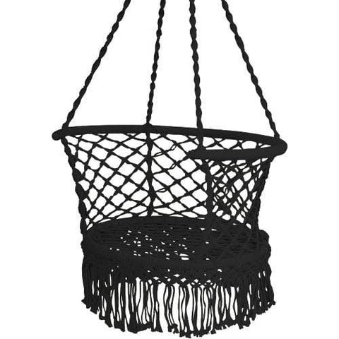 Costway Swings & Play Sets Hanging Hammock Chair Macrame Swing Hand Woven Cotton Backrest by Costway Hanging Hammock Chair Macrame Swing Hand Woven Cotton Backrest Costway