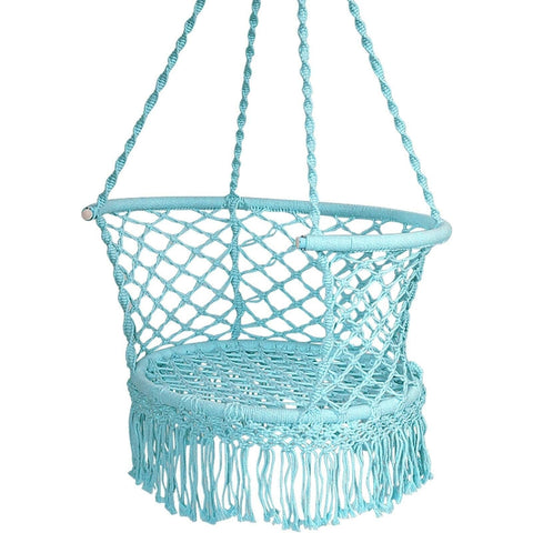 Costway Swings & Play Sets Hanging Hammock Chair Macrame Swing Hand Woven Cotton Backrest by Costway Hanging Hammock Chair Macrame Swing Hand Woven Cotton Backrest Costway