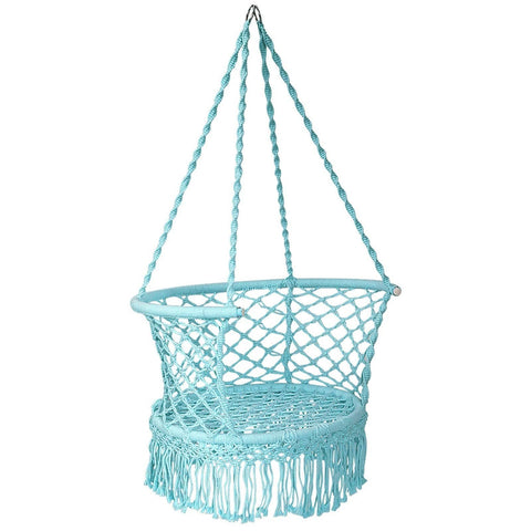 Costway Swings & Play Sets Hanging Hammock Chair Macrame Swing Hand Woven Cotton Backrest by Costway Hanging Hammock Chair Macrame Swing Hand Woven Cotton Backrest Costway