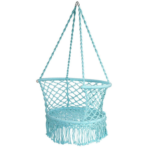 Costway Swings & Play Sets Hanging Hammock Chair Macrame Swing Hand Woven Cotton Backrest by Costway Hanging Hammock Chair Macrame Swing Hand Woven Cotton Backrest Costway