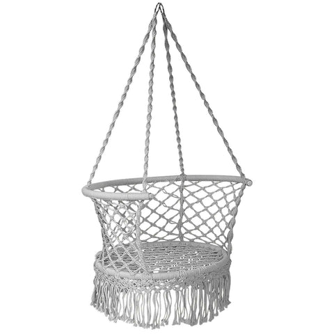 Costway Swings & Play Sets Hanging Hammock Chair Macrame Swing Hand Woven Cotton Backrest by Costway Hanging Hammock Chair Macrame Swing Hand Woven Cotton Backrest Costway