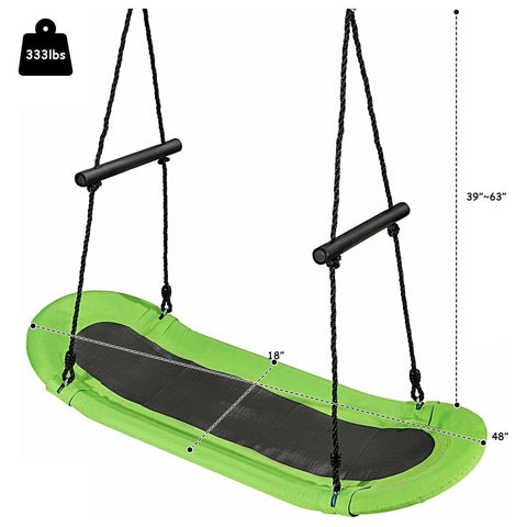 Costway Swings & Play Sets Saucer Tree Swing Surf Kids Outdoor Adjustable Oval Platform Set with Handle by Costway Saucer Tree Swing Surf Outdoor Adjustable Oval Platform Handle Costway