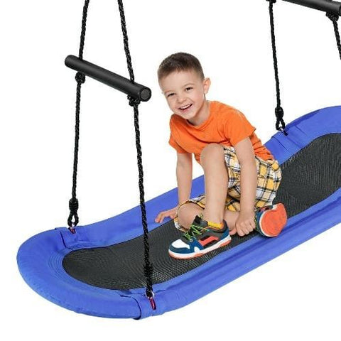 Costway Swings & Play Sets Saucer Tree Swing Surf Kids Outdoor Adjustable Oval Platform Set with Handle by Costway Saucer Tree Swing Surf Outdoor Adjustable Oval Platform Handle Costway