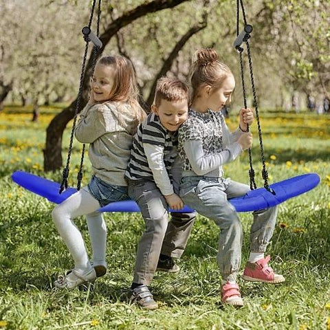 Costway Swings & Play Sets Saucer Tree Swing Surf Kids Outdoor Adjustable Oval Platform Set with Handle by Costway Saucer Tree Swing Surf Outdoor Adjustable Oval Platform Handle Costway