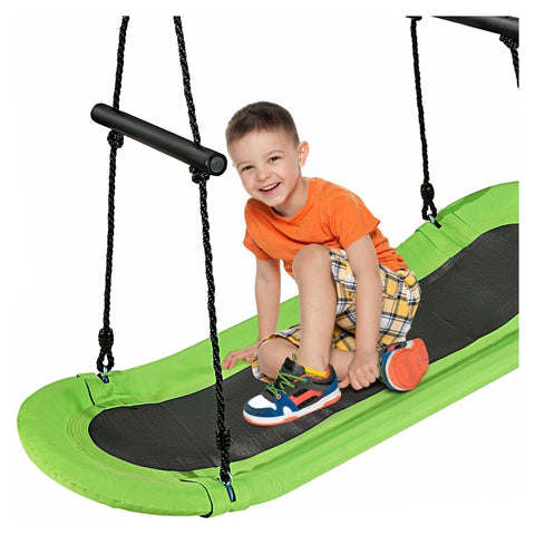 Costway Swings & Play Sets Saucer Tree Swing Surf Kids Outdoor Adjustable Oval Platform Set with Handle by Costway Saucer Tree Swing Surf Outdoor Adjustable Oval Platform Handle Costway