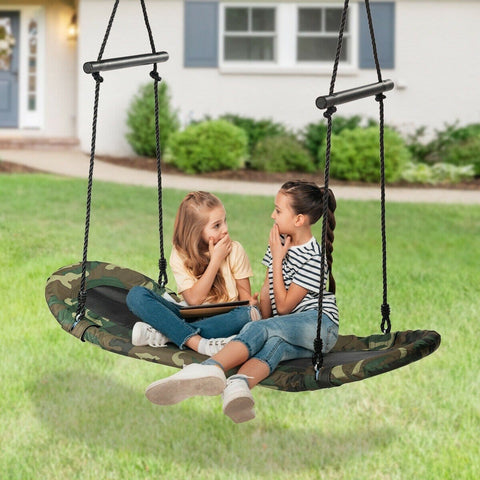 Costway Swings & Play Sets Saucer Tree Swing Surf Kids Outdoor Adjustable Oval Platform Set with Handle by Costway Saucer Tree Swing Surf Outdoor Adjustable Oval Platform Handle Costway