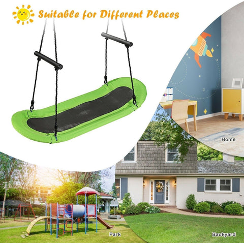 Costway Swings & Play Sets Saucer Tree Swing Surf Kids Outdoor Adjustable Oval Platform Set with Handle by Costway Saucer Tree Swing Surf Outdoor Adjustable Oval Platform Handle Costway