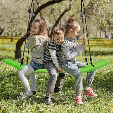 Costway Swings & Play Sets Saucer Tree Swing Surf Kids Outdoor Adjustable Oval Platform Set with Handle by Costway Saucer Tree Swing Surf Outdoor Adjustable Oval Platform Handle Costway