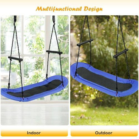 Costway Swings & Play Sets Saucer Tree Swing Surf Kids Outdoor Adjustable Oval Platform Set with Handle by Costway Saucer Tree Swing Surf Outdoor Adjustable Oval Platform Handle Costway