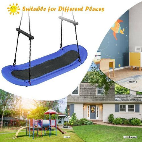 Costway Swings & Play Sets Saucer Tree Swing Surf Kids Outdoor Adjustable Oval Platform Set with Handle by Costway Saucer Tree Swing Surf Outdoor Adjustable Oval Platform Handle Costway