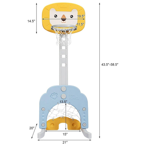 Costway Swings & Playsets 3-in-1 Adjustable Kids Basketball Hoop Sports Set by Costway