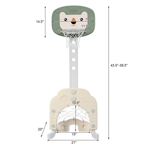 Costway Swings & Playsets 3-in-1 Adjustable Kids Basketball Hoop Sports Set by Costway