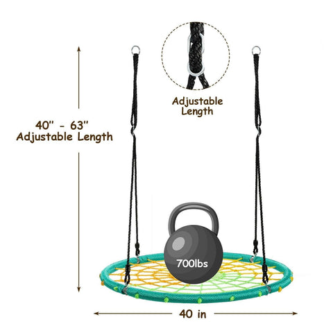 Costway Swings & Playsets 40'' Spider Web Tree Swing Kids Outdoor Play Set with Adjustable Ropes by Costway 40'' Spider Web Tree Swing Kids Play Set Adjustable Ropes Costway