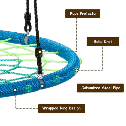 Costway Swings & Playsets 40'' Spider Web Tree Swing Kids Outdoor Play Set with Adjustable Ropes by Costway 40'' Spider Web Tree Swing Kids Play Set Adjustable Ropes Costway