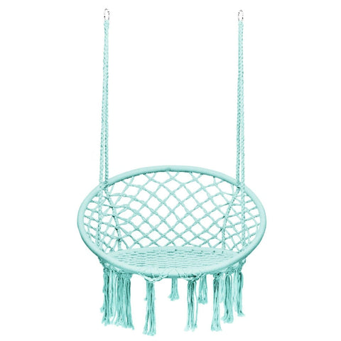 Costway Swings & Playsets Hanging Macrame Hammock Chair with Handwoven Cotton Backrest by Costway