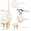 Image of Costway Swings & Playsets Hanging Macrame Hammock Chair with Handwoven Cotton Backrest by Costway