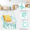 Image of Costway Swings & Playsets Hanging Macrame Hammock Chair with Handwoven Cotton Backrest by Costway