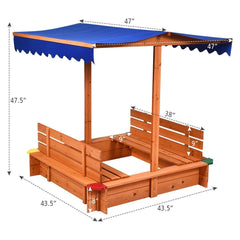 Kids Outdoor Playset Cedar Sandbox by Costway