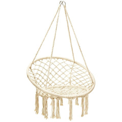 Costway Swings & Playsets Natural Hanging Macrame Hammock Chair with Handwoven Cotton Backrest by Costway 993246538843 52816304-N