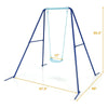 Image of Costway Swings & Playsets Outdoor Kids Swing Set with Heavy Duty Metal A-Frame and Ground Stakes by Costway 193802001006 02813564