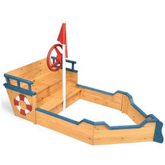 Costway Swings & Playsets Wooden Pirate Boat Wood Sandbox for Kids by Costway 796914883111 87150964 Wooden Pirate Boat Wood Sandbox for Kids by Costway SKU# 87150964