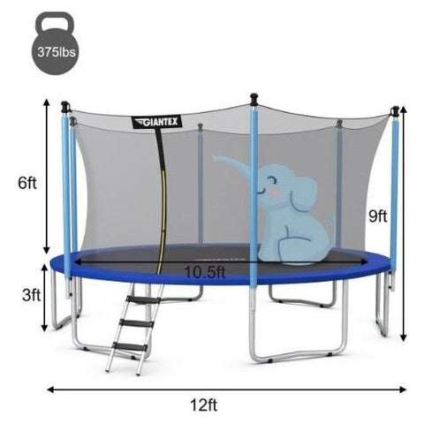 Costway Trampoline 12 FT Trampoline Combo Bounce with Spring Pad Ladder by Costway 7461759133556 83041295