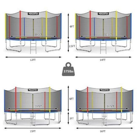 Costway Trampoline 14 Ft Trampoline with Safety Enclosure Net and Ladder Outdoor for Kids Adults by Costway 744119464659 94768025