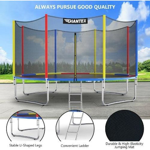 Costway Trampoline 14 Ft Trampoline with Safety Enclosure Net and Ladder Outdoor for Kids Adults by Costway 744119464659 94768025