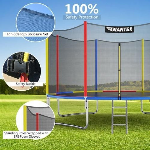 Costway Trampoline 14 Ft Trampoline with Safety Enclosure Net and Ladder Outdoor for Kids Adults by Costway 744119464659 94768025