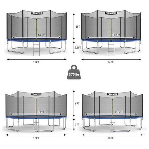 Costway Trampoline 15 ft Outdoor Trampoline Combo with Bounce Jump Safety Enclosure Net and Spring Pad by Costway 0799355028066 01749526