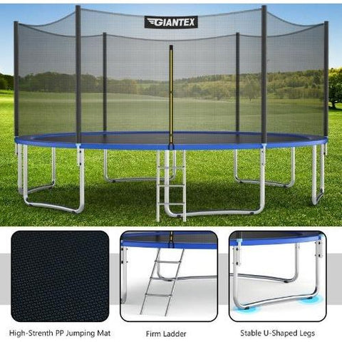 Costway Trampoline 15 ft Outdoor Trampoline Combo with Bounce Jump Safety Enclosure Net and Spring Pad by Costway 0799355028066 01749526