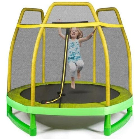 Costway Trampoline 7 ft Kids Trampoline with Safety Enclosure Net by Costway 7 ft Kids Trampoline with Safety Enclosure Net by Costway SKU 76810425