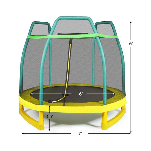 Costway Trampoline 7 ft Kids Trampoline with Safety Enclosure Net by Costway 7 ft Kids Trampoline with Safety Enclosure Net by Costway SKU 76810425