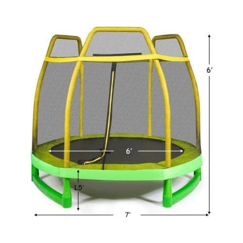 Costway Trampoline 7 ft Kids Trampoline with Safety Enclosure Net by Costway 7 ft Kids Trampoline with Safety Enclosure Net by Costway SKU 76810425