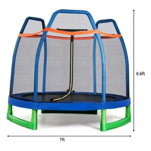 Costway Trampoline 7 ft Kids Trampoline with Safety Enclosure Net by Costway 7 ft Kids Trampoline with Safety Enclosure Net by Costway SKU 76810425