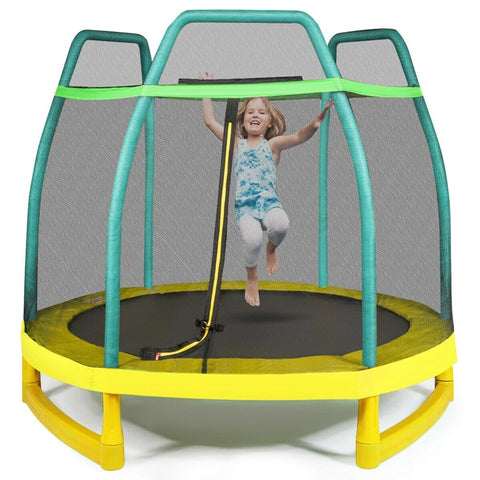 Costway Trampoline 7 ft Kids Trampoline with Safety Enclosure Net by Costway 7 ft Kids Trampoline with Safety Enclosure Net by Costway SKU 76810425