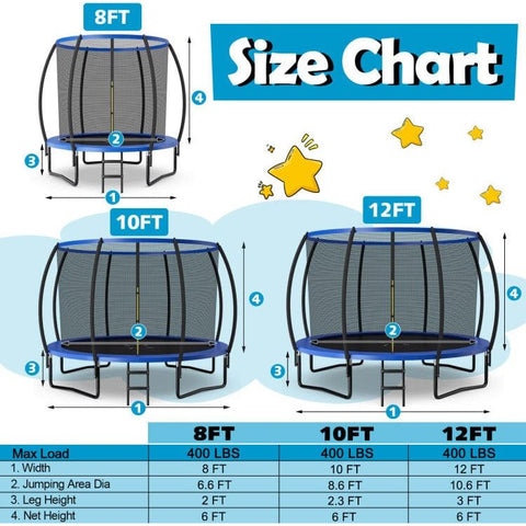 Costway Trampolines 10 Feet ASTM Approved Recreational Trampoline with Ladder by Costway 78416923